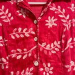 Phool Cotton Vtg Red Floral Ruffled Sleeveless Long Dress Size Medium White Photo 5