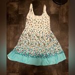 Madison Leigh White and Teal Floral Dress Photo 2