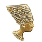 Vtg Earrings Egyptian Nefertiti Pharaoh Queen Post Style Pierced 80s Gold Photo 1