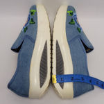 Blue Canvas Denim Floral Embroidered Slip Photo 9