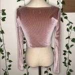 Urban Outfitters  Paradox Ruched Mauve Pink Velvet Ribbed Longsleeve Crop Top Photo 2