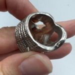 Silver Tone Twist Chunky Ring Band Size 7 Photo 1