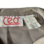 Vintage C.E.O. Button Down Blouse Tan Size 10 Photo 3