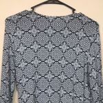 Loft  Maternity Women’s Boho Floral Faux Wrap White Black Long Sleeve Shirt Photo 5