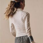 Free People Tempo Jacquard Turtleneck size small in white Photo 1