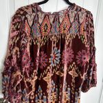 Johnny Was Geo velvet Burnout Mali Tunic Top Shirt Burgundy Tribal floral medium Photo 9