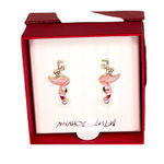 Betsey Johnson  Holiday Whimsy Santa Flamingo Stud Earrings, Pink Photo 1