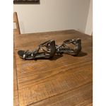 Kenneth Cole Reaction  Gladiator 9.5‎ Silver Sandals Fringe Beaded Flats Fringe Photo 4