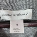 Christopher & Banks Filigree Swirl Print Zip Up Sweater Vest Grey Purple Medium Photo 8