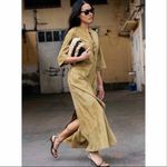 Dorothee Schumacher Velour Softness Leather Maxi Dress Size Small Green Photo 4