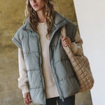 Free People Movement FP Movement In A Bubble Puffer Vest Greyed Olive Photo 0