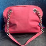 Kate Spade  Vintage Jasmine Nylon Satchel Bag Orange Double Gold Chain Purse Photo 6