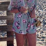 Boutique Teal Floral Romper Photo 0