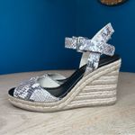 Marc Fisher  Maiseey Espadrille Wedge Sandals White Snake Size 8.5 Photo 3