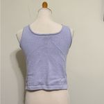 St. John  Knit Tank Top Stretch Lavender Square neckline Side Slits Size 4P Photo 4