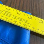 Vintage Elegant Blue Leather Mini Skirt with Lace Trim Size undefined Photo 2