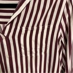 Velvet Heart  Rayon Striped Button Down Blouse, Soft Rose & White, Size M Photo 5