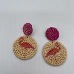 Rattan Earrings Double Disk Tan Photo 3