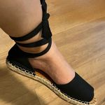 Serra Black Canvas Tie Up Espadrilles Fits 8-8 1/2 Photo 1