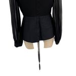 C/MEO COLLECTIVE Counting Stars Top Black Sheer Sleeve Peplum Keyhole Medium Photo 11