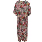 Old Navy  Multicolor Linen Blend Floral Garden Party Spring Summer Maxi Dress XL Photo 5