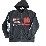 Tik Tok Viral Racetrack‎ Hoodie Sweatshirt Black Acid Wash Flame Motocore Size M Size M Photo 1