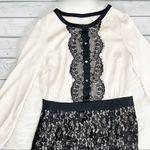 New York & Co. Cream and black lace dress Photo 2