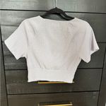 Madewell Lavender purple Short Sleeve Women's Top Shirred Crewneck Crop medium Photo 4