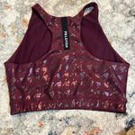 Peloton  Show Up Foil Houndstooth High Neck Bra Sz XS Plum Photo 2