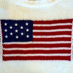 American Flag Sweater White Blue Red Oversized L Size L Photo 1