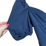 Wilfred Aritzia Navy Puff Sleeve Cropped Top Size Small Photo 7