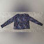 Cloth & Stone  Shirt Multicolor Long Sleeve Elastic Smock Neck Wrists Crop M Photo 7