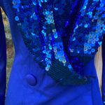 Vintage 90s Electric Blue Sequin Sleeveless Dress And Jacket Set 6 Photo 9