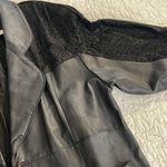 Vintage 90s Ladies Black Leather Trench Coat Full Length Long Large 80s Mob Wife Photo 11