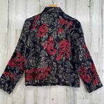 Chico's Dark Academia Artsy Boho Grunge Jacket sz 0 Sm Black Embroidered Lined Photo 5