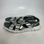 Cole Haan  zerogrand silver leather criss cross sandals women’s‎ size 7.5 casual Photo 3