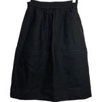 Orla Kiely Tailored Crepe Skirt Pull On Back Zipper Side Pockets Black 4 NWT Photo 3