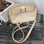 Betsey Johnson Tan Zip Close Chain Strap Bow Trim Crossbody Handbag Photo 0