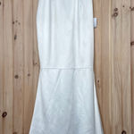 Lulus NWT  Luxe Loveliness White Satin Backless Mermaid Maxi Dress Bridal Gown S Photo 0