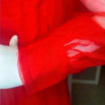 Gorgeous sexy v neck wedding gown long puffy sleeve. Red Size 12 Photo 15