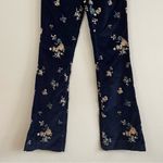Free People NWT Driftwood Wyatt Velvet Flare Pants Navy Size 28x34 Floral Embroidery Photo 5