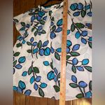 Liz Claiborne White and Blue Leaf Print Blouse short sleeve top shirt woman’s 2X Photo 3