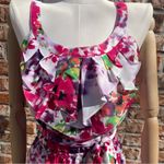 EXPRESS COPY -  floral mini dress with a ruffled neck / XS / Excellent condition Photo 4