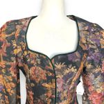 Vintage Cachet Cachet Tapestry Floral Collarless Blazer Baroque Jacket Size 7/8 Black Photo 1