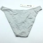 AQUA Swim Bikini Bottom Brief Shimmer Metallic Sparkle Silver S Photo 2