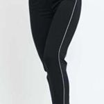 Cynthia Rowley  black dress pants with white stripe elastic waist casual lined Photo 1