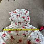 Sweet Rain Women’s White Pink Floral Checker Print Short Sleeve Mini Dress Small Photo 4