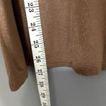 Edgely Brown Gold Metallic Scoop Neck Short Sleeve Oversized Boho Top XL Photo 3