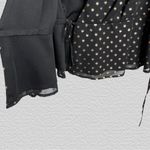 Banana Republic Y2K  Metallic Dot Wrap Blouse Black Top- Sz. Medium Coquette Girl Photo 6