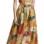 $475 NWD Alemais Hattie One Shoulder Silk Blend Patchwork Midi Dress 8 Photo 0
